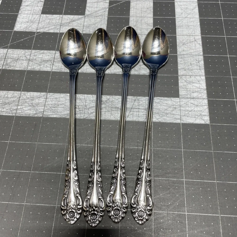 Interpur Floral Stainless Set Of 4 Spoons Made‎ In Korea